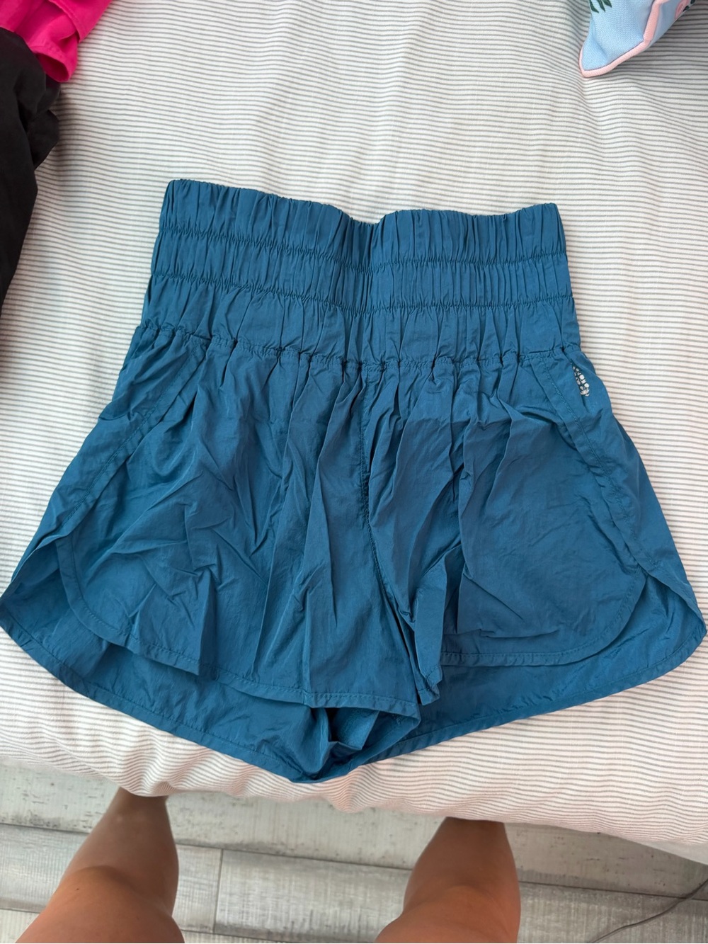 Free People Teal High-Waist Athletic Shorts